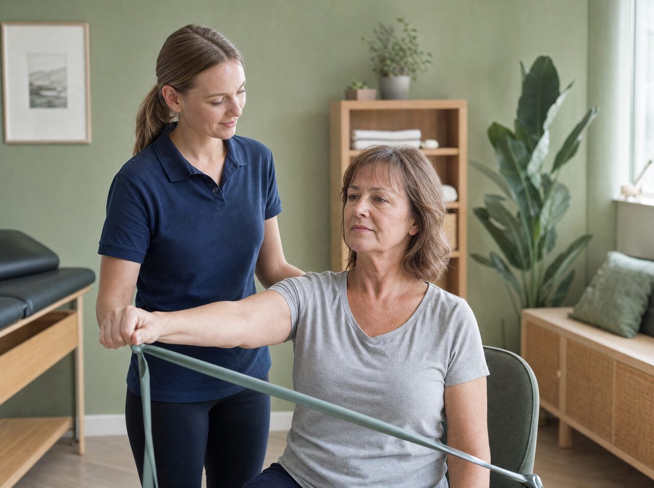 Guided rehabilitation exercises after surgery at the clinic